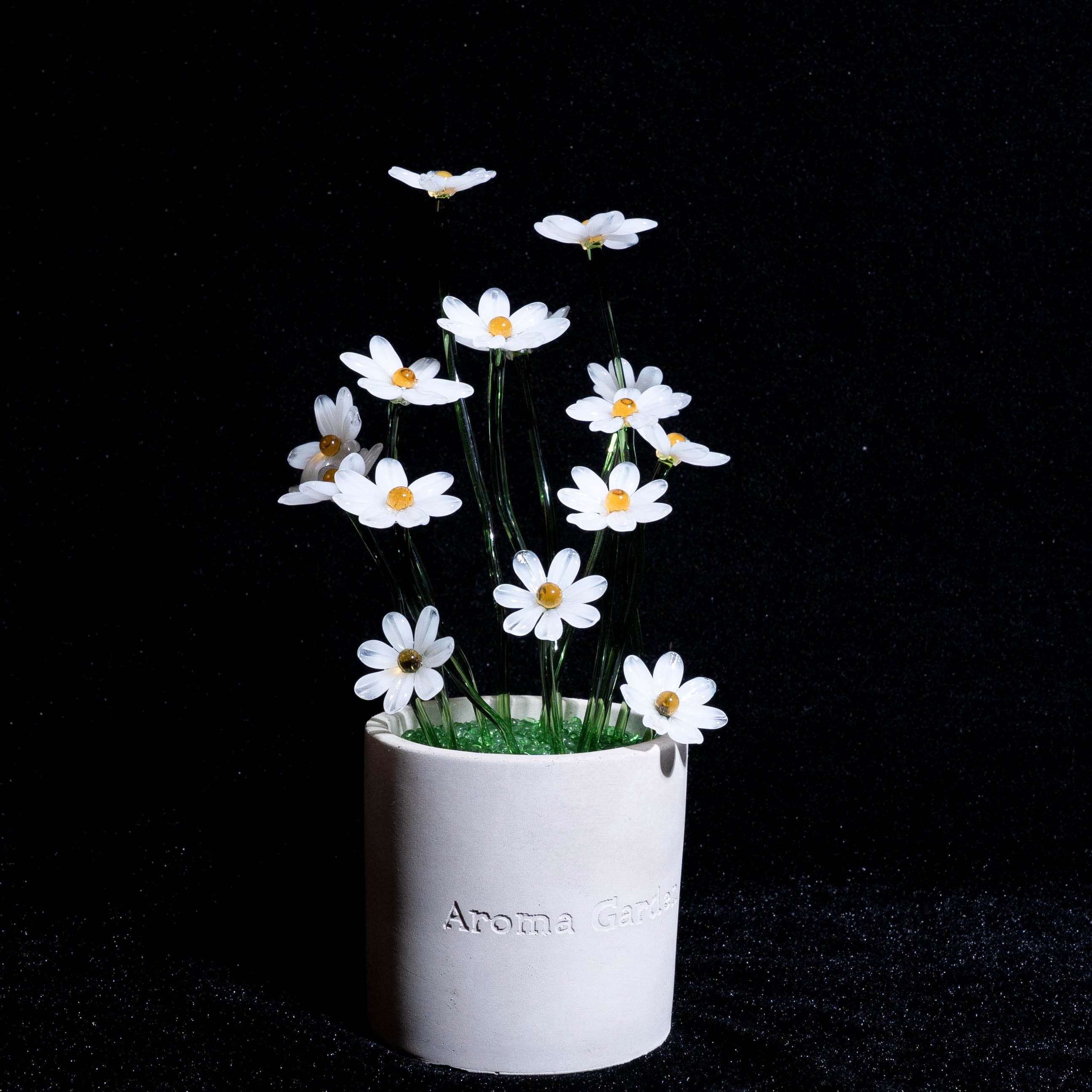 White Liuli Crystal Daisy Bonsai