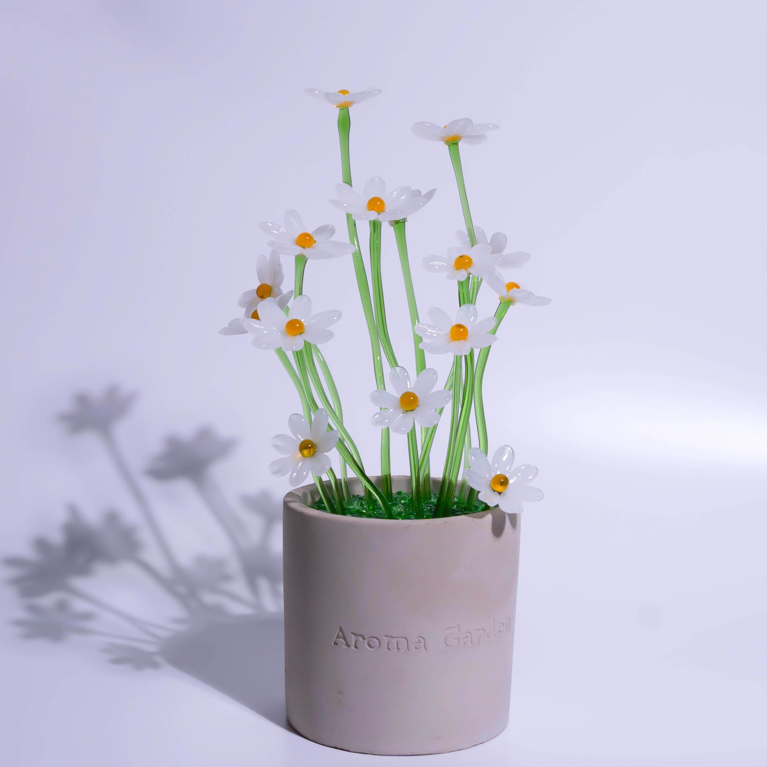White Liuli Crystal Daisy Bonsai