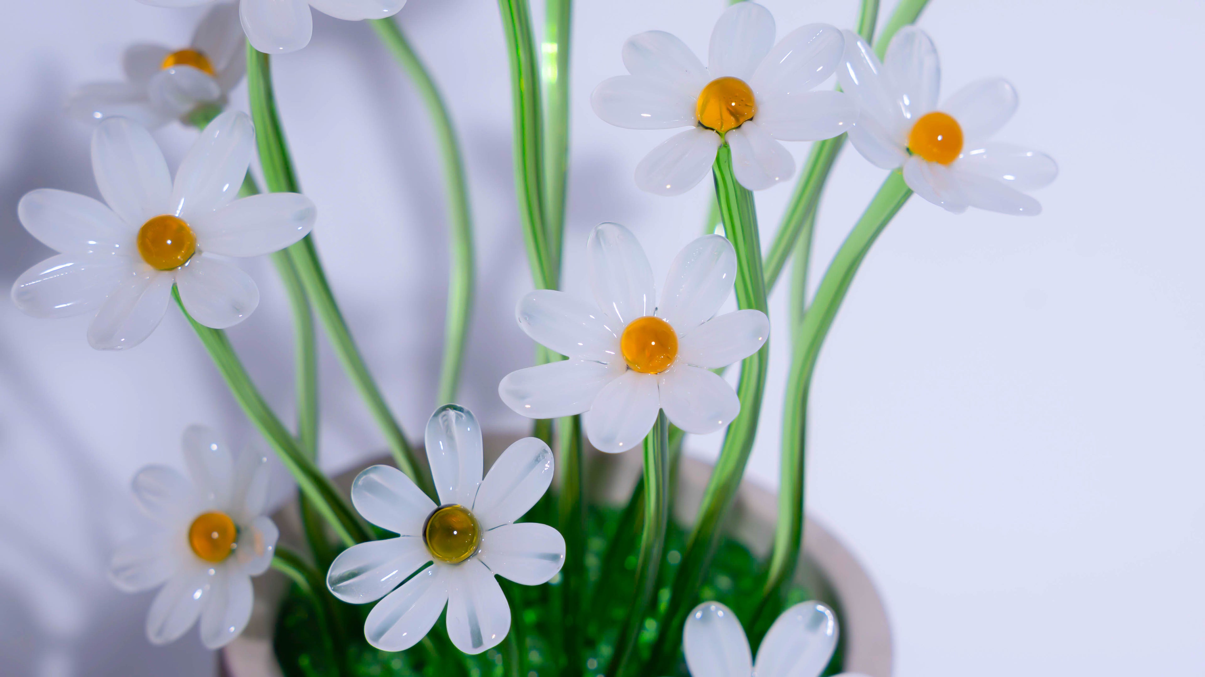 White Liuli Crystal Daisy Bonsai