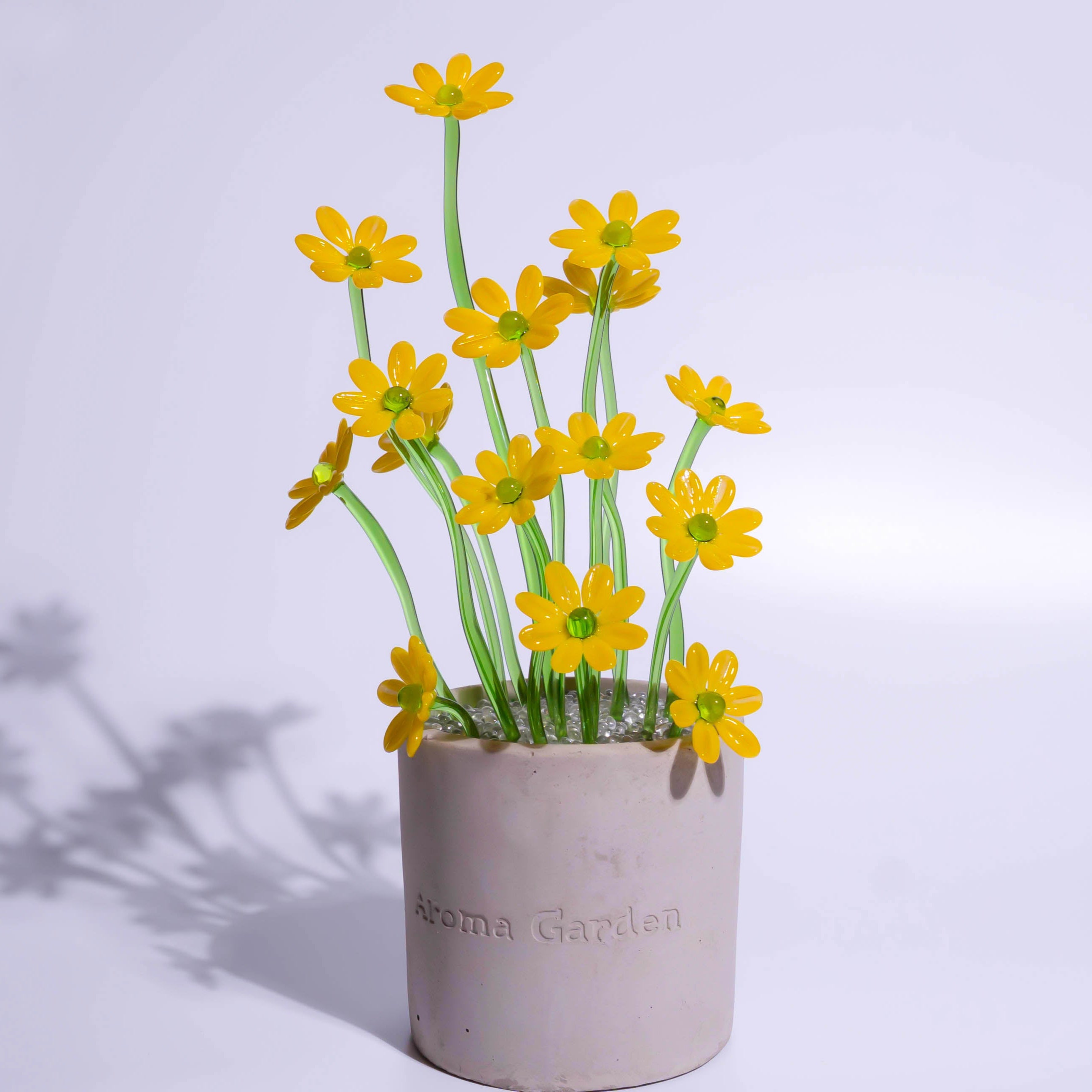 Yellow Liuli Crystal Daisy Bonsai
