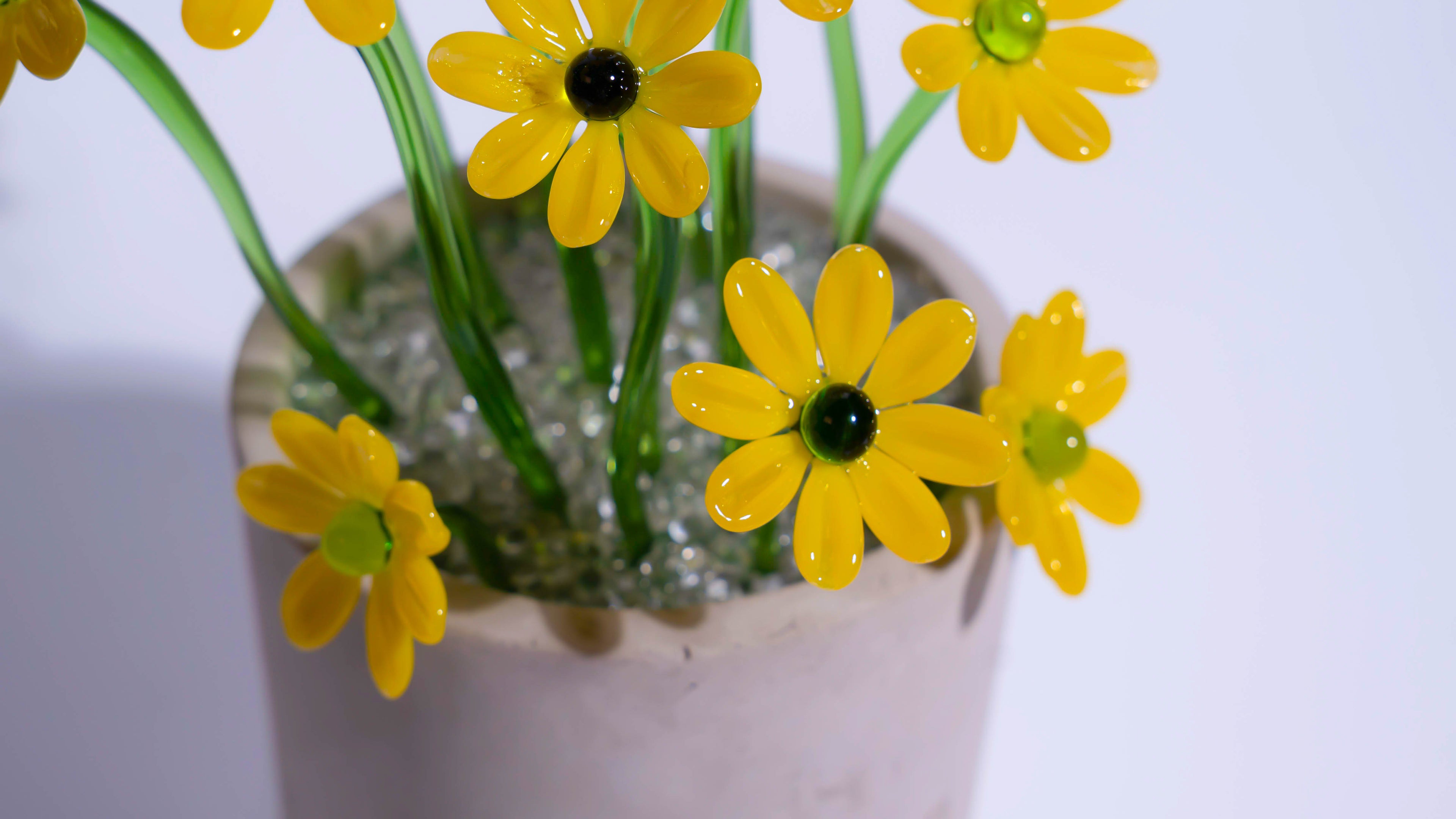 Yellow Liuli Crystal Daisy Bonsai