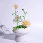 Green-Yellow LiuLi Crystal Peony Bonsai
