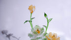 Green-Yellow LiuLi Crystal Peony Bonsai