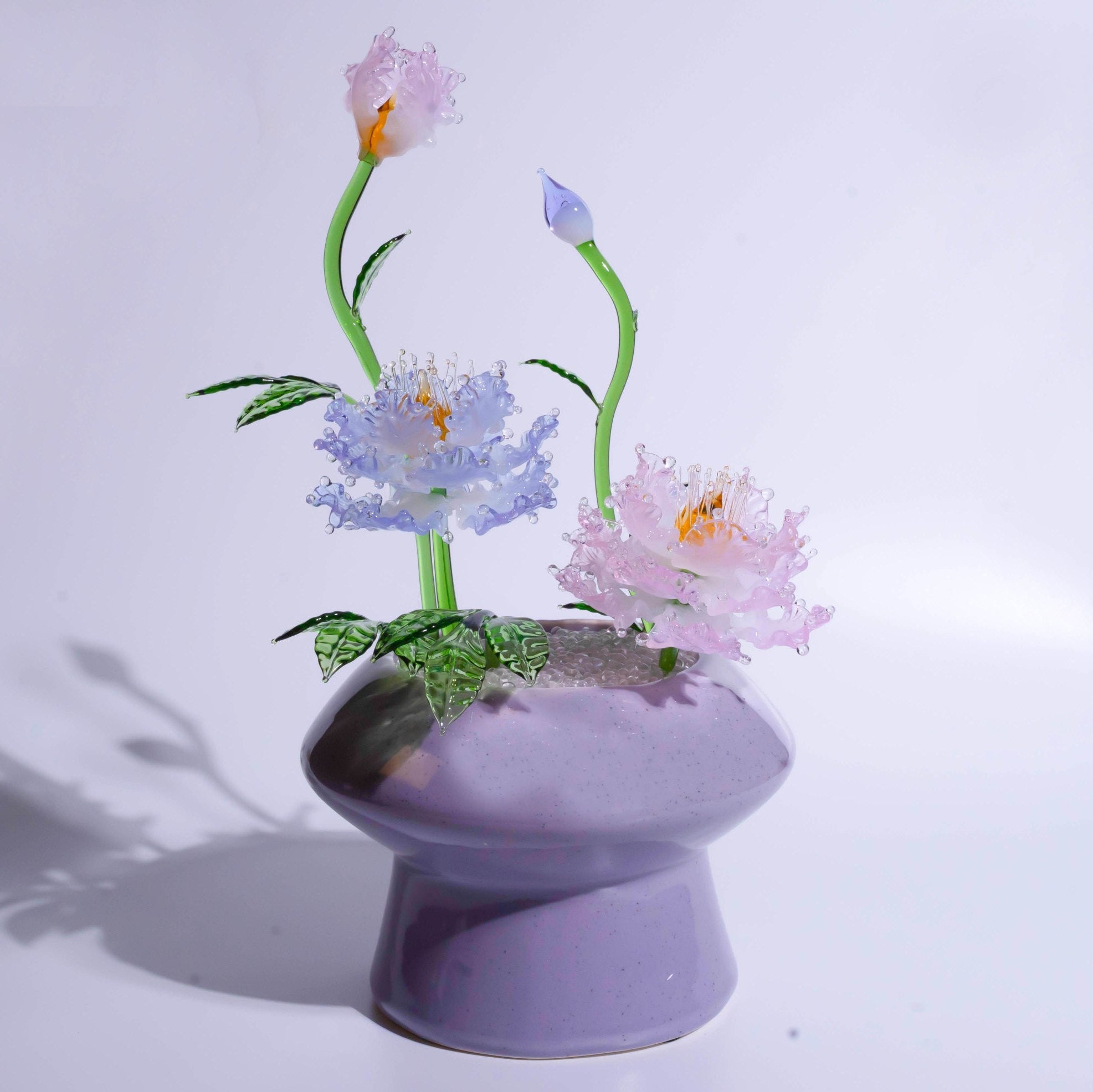 Purple-Pink Liuli Crystal Peony Bonsai