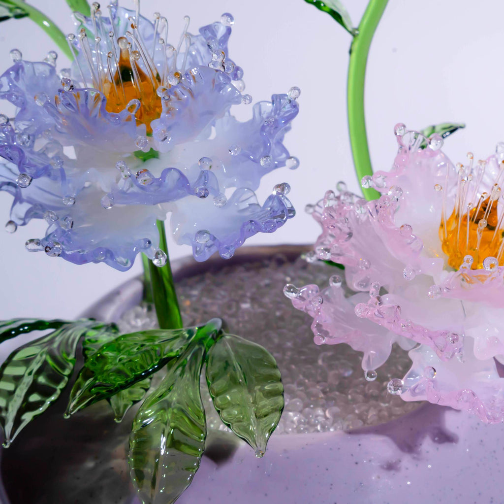 Purple-Pink Liuli Crystal Peony Bonsai