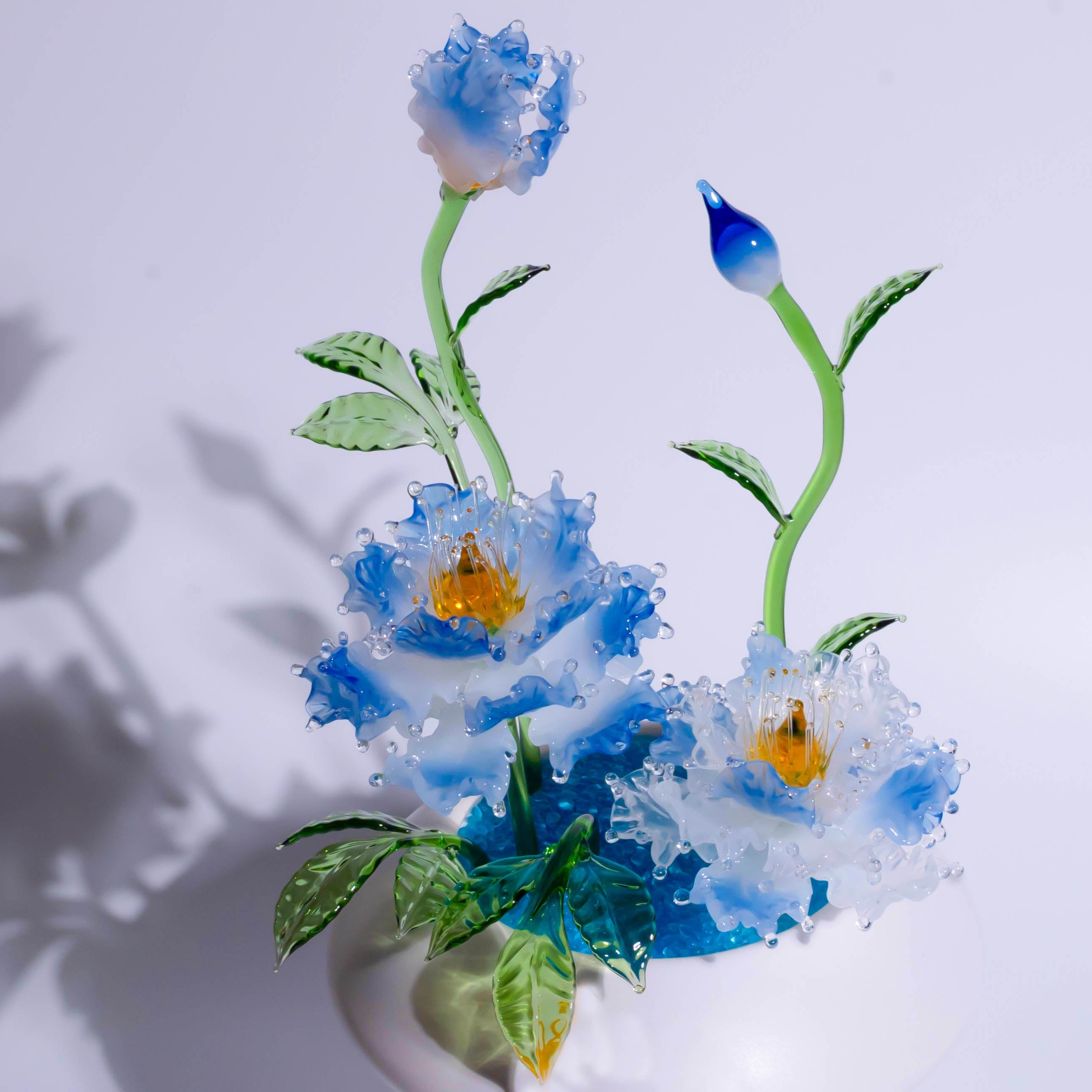 Blue Liuli Crystal Peony Bonsai