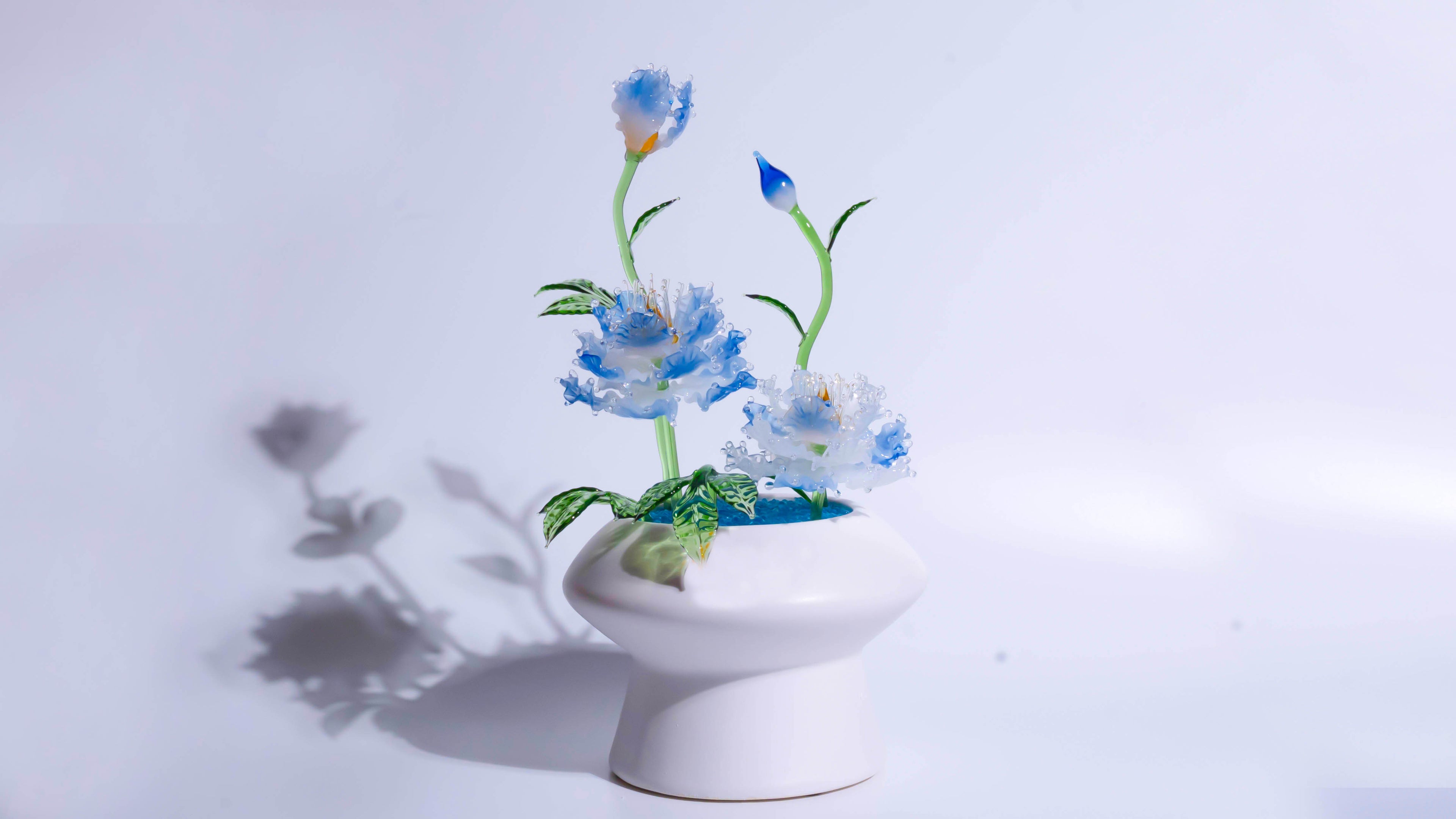 Blue Liuli Crystal Peony Bonsai