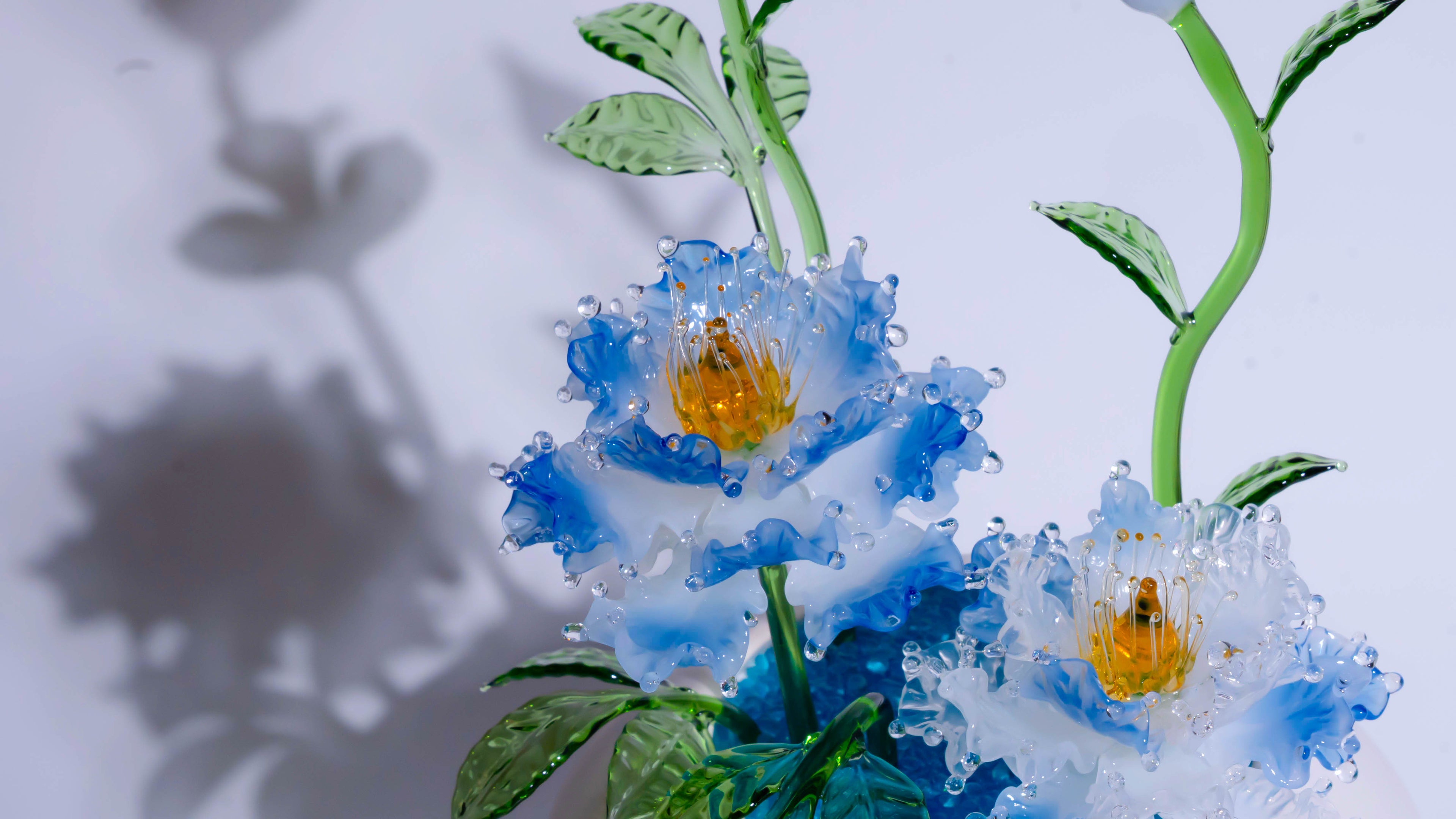 Blue Liuli Crystal Peony Bonsai