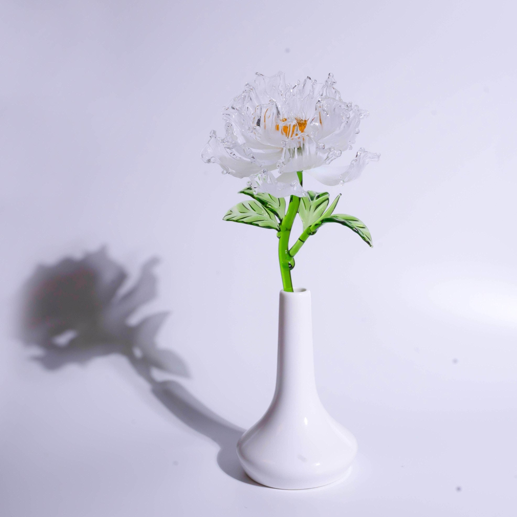 White Liuli Crystal Peony