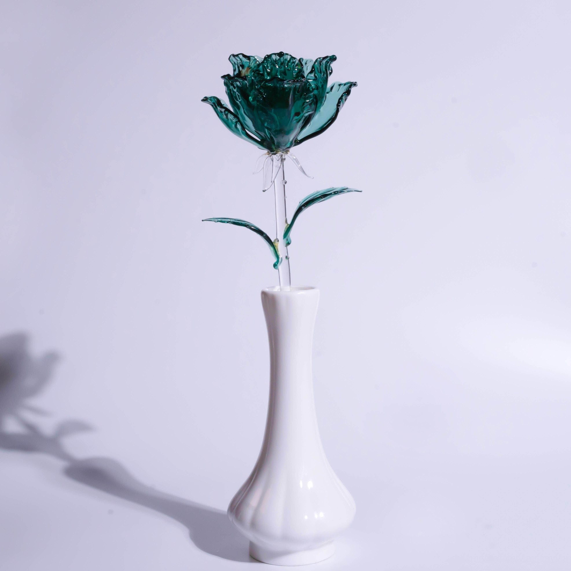 Dark Green Liuli Crystal Rose