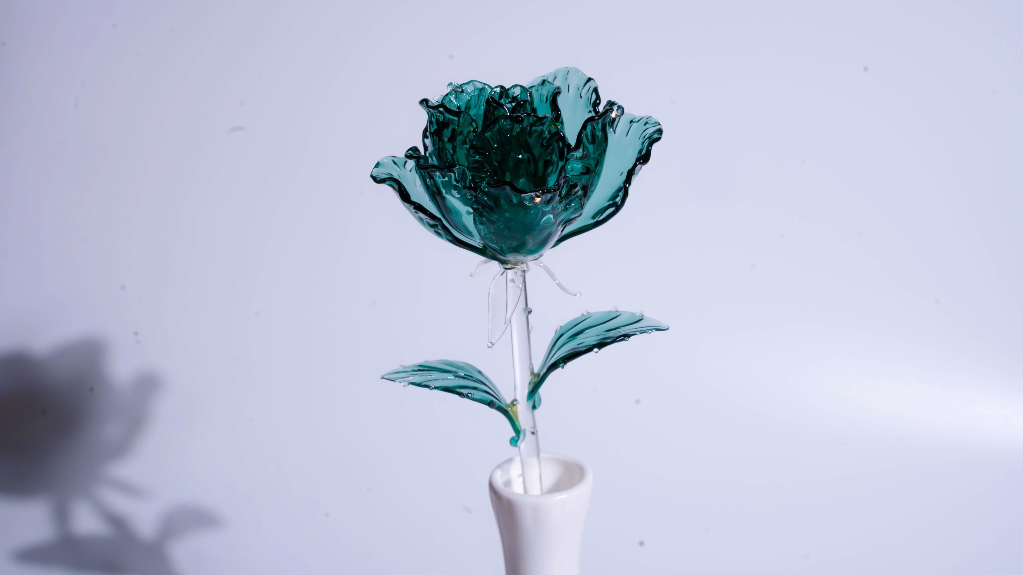 Dark Green Liuli Crystal Rose