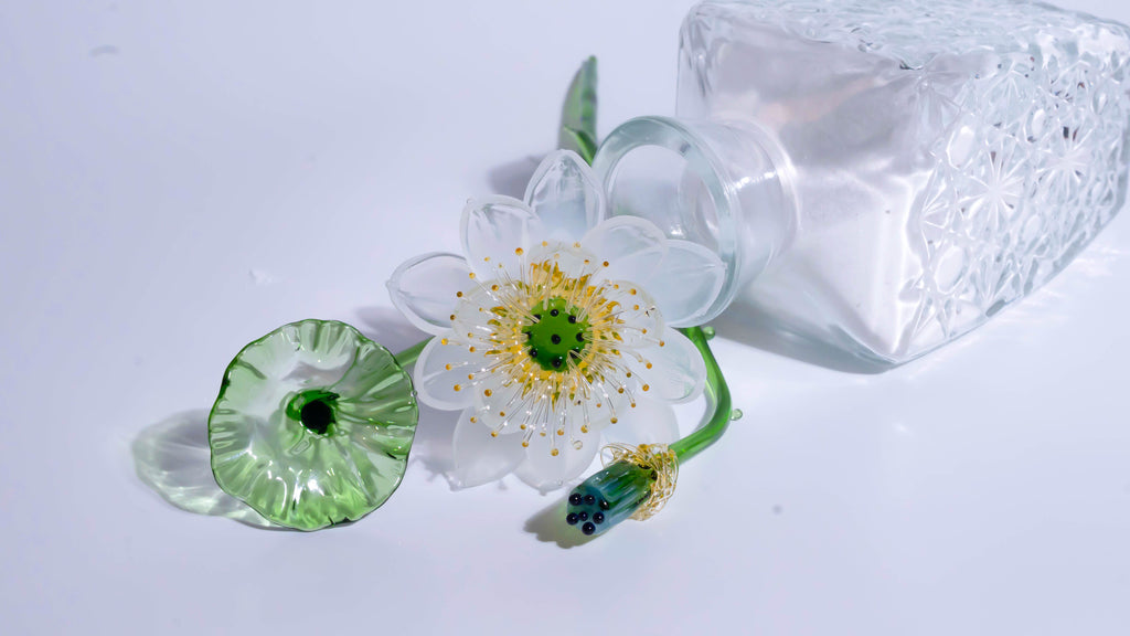 White LiuLi Crystal Lotus