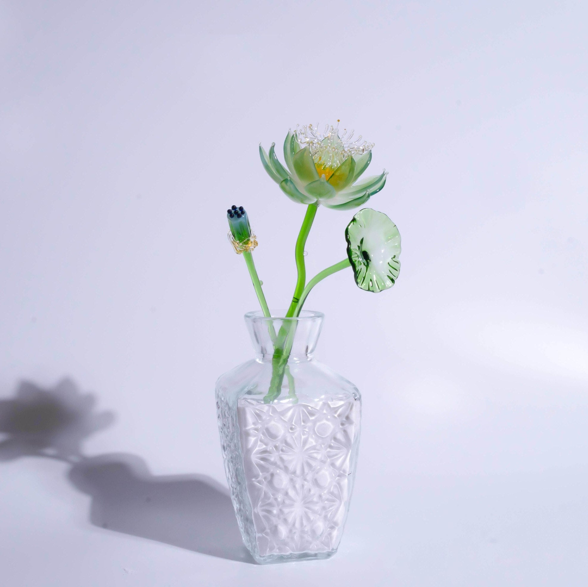 Green LiuLi Crystal Lotus