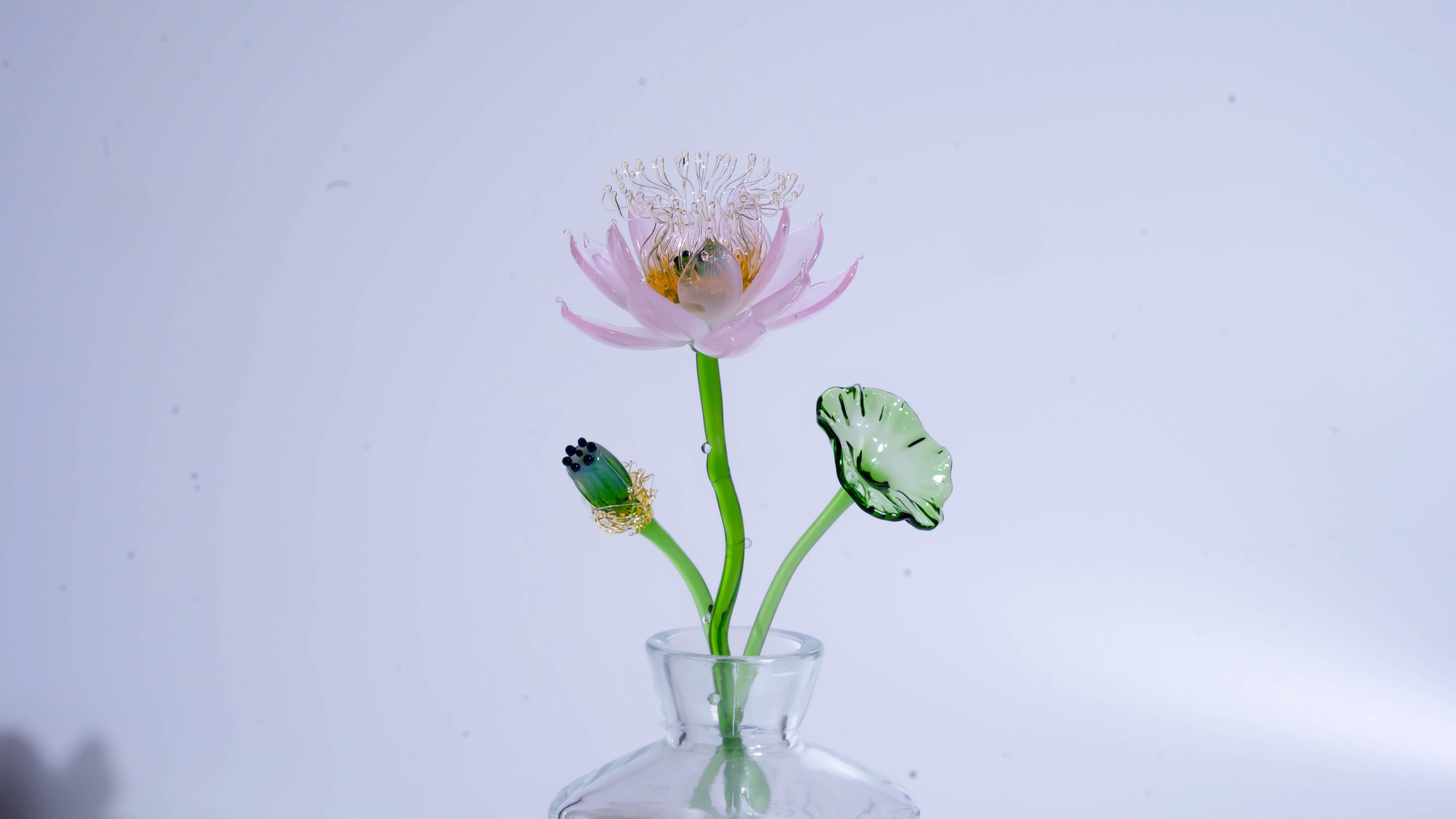 Pink LiuLi Crystal Lotus