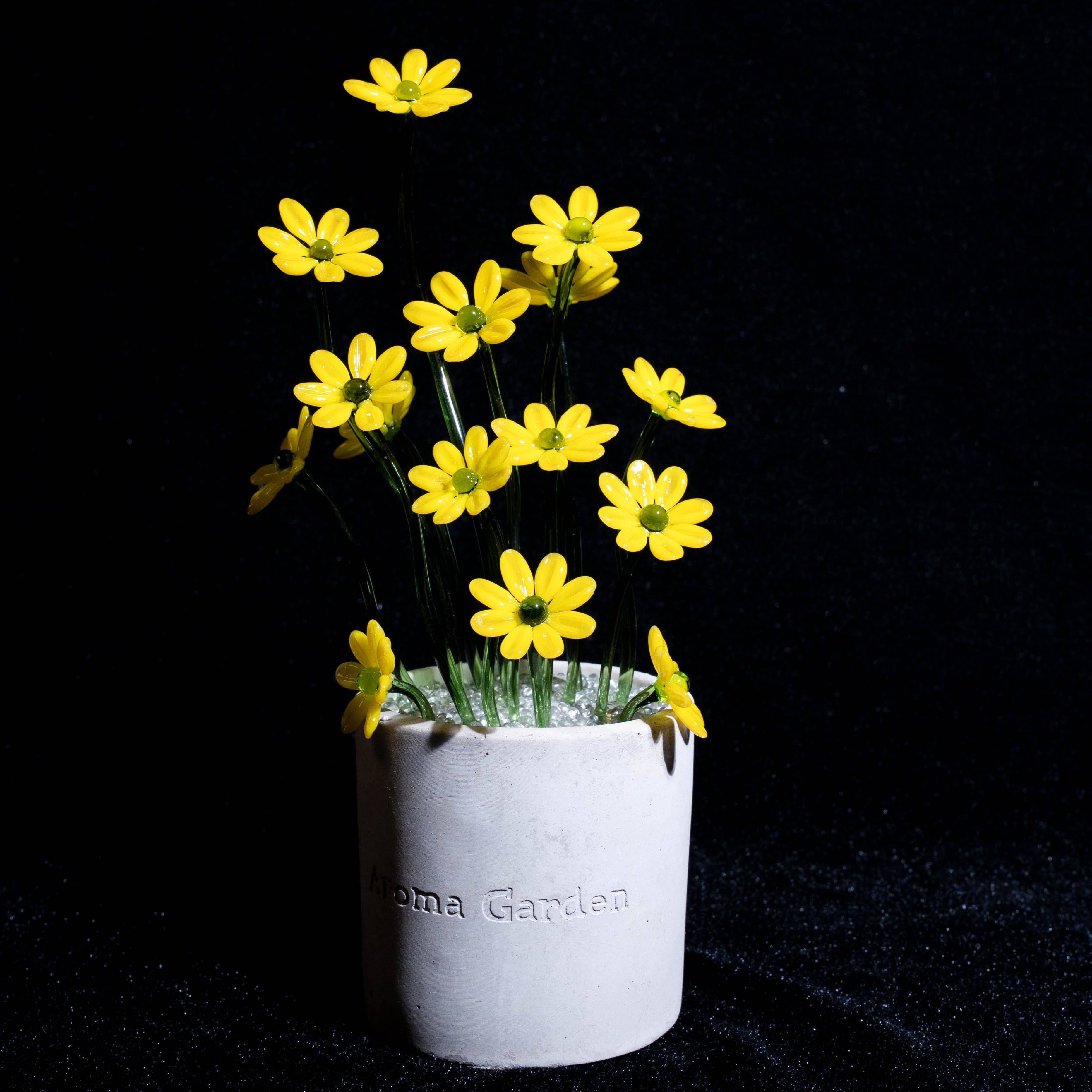 Yellow Liuli Crystal Daisy Bonsai