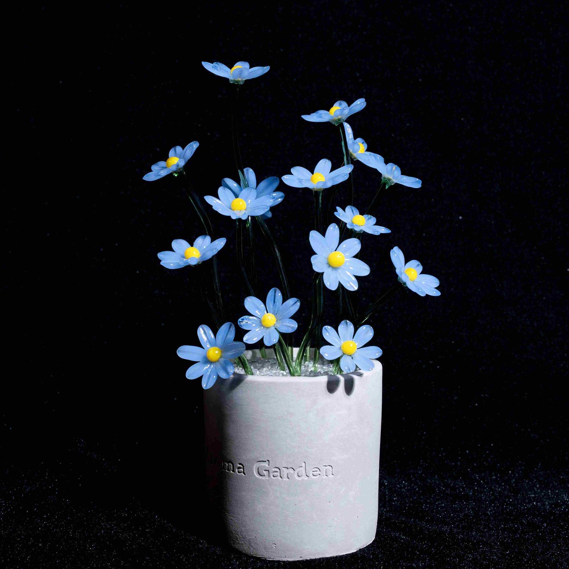 Blue Liuli Crystal Daisy Bonsai