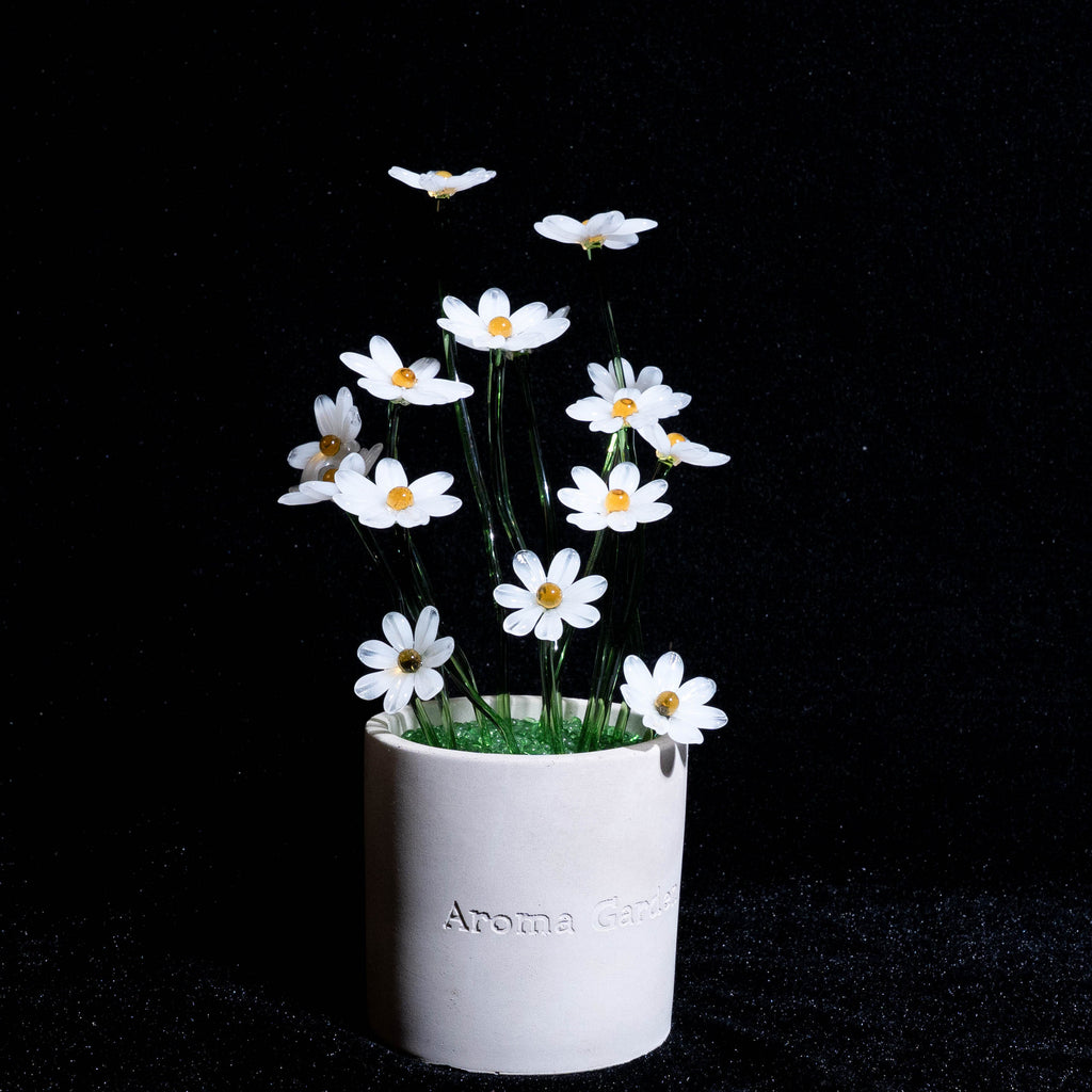 White Liuli Crystal Daisy Bonsai