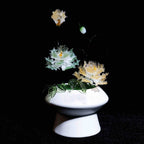 Green-Yellow LiuLi Crystal Peony Bonsai