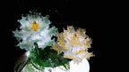 Green-Yellow LiuLi Crystal Peony Bonsai