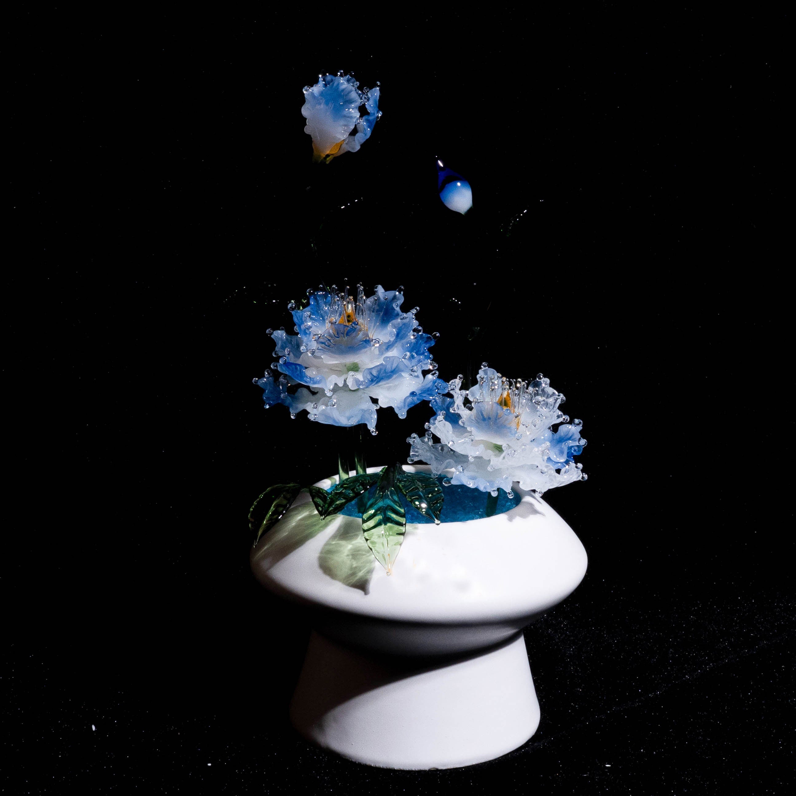 Blue Liuli Crystal Peony Bonsai