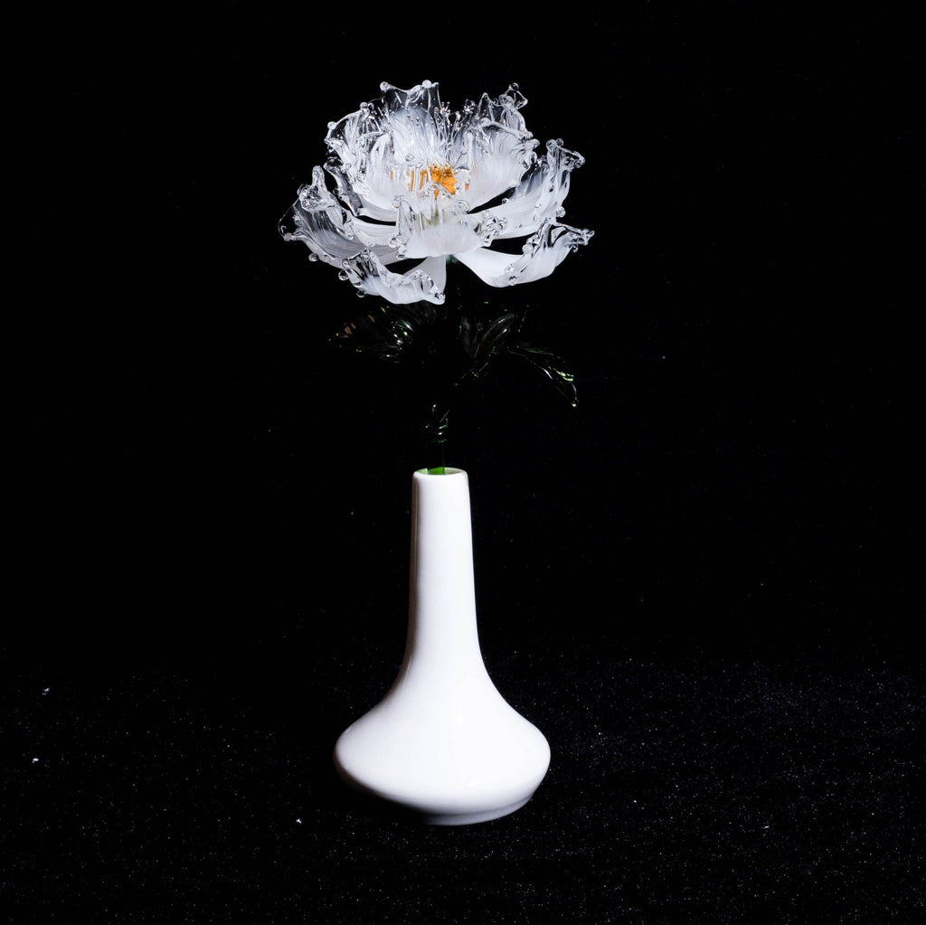 White Liuli Crystal Peony