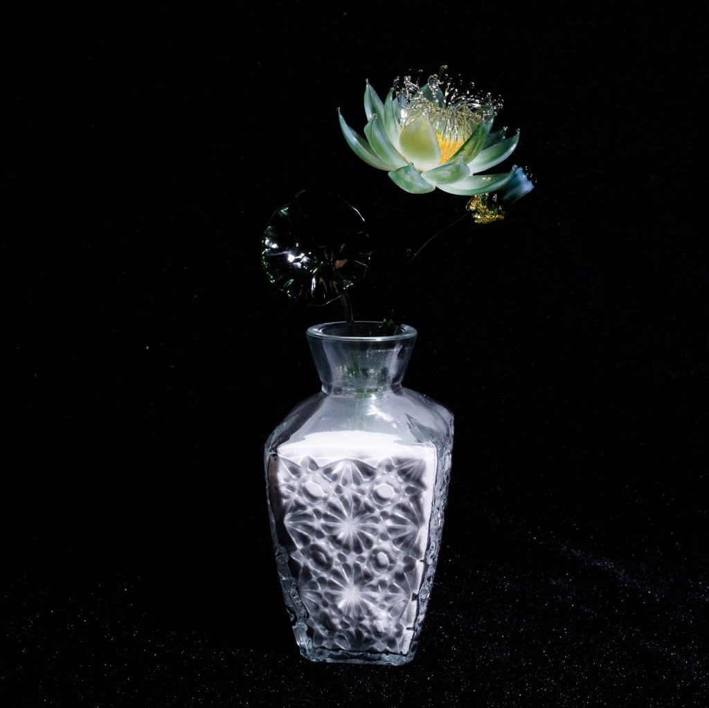 Green LiuLi Crystal Lotus