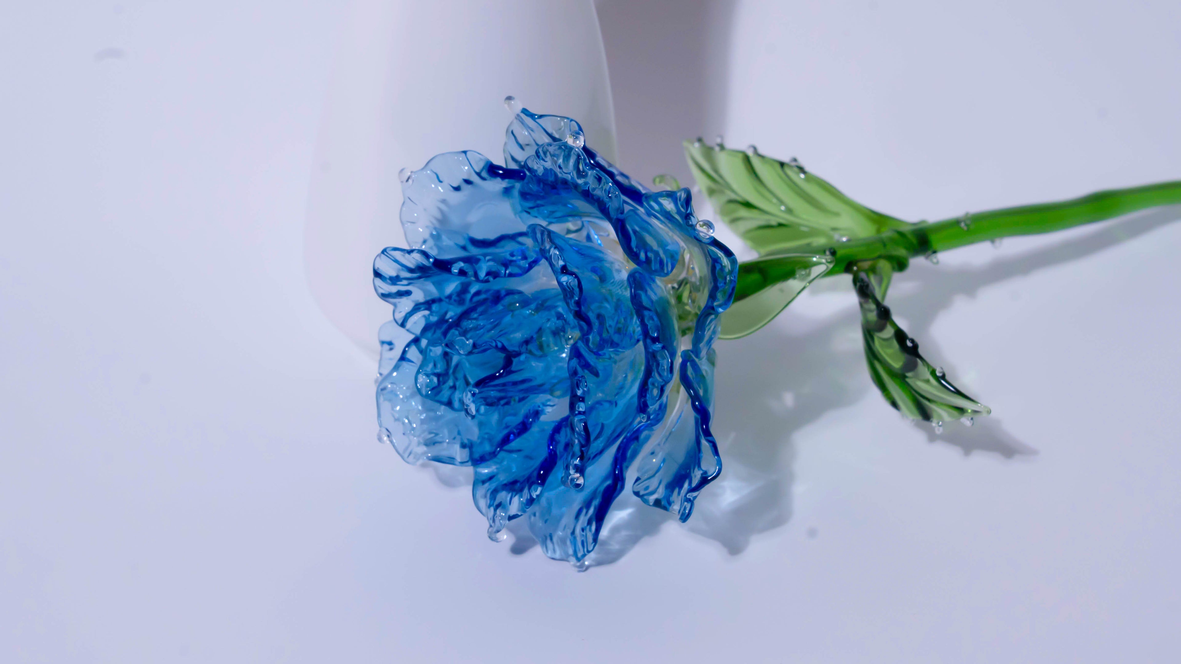 Blue Liuli Crystal Rose