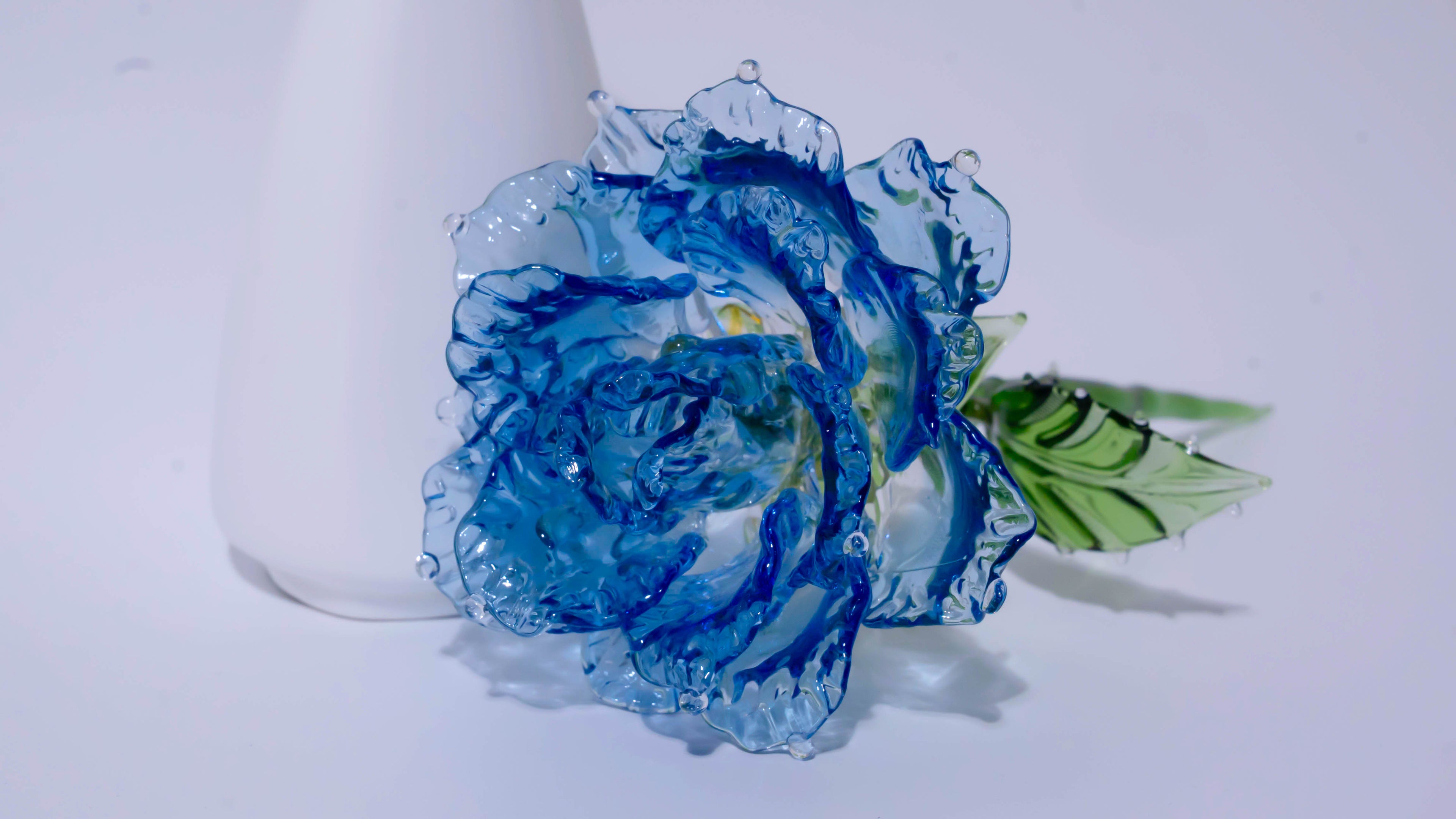 Blue Liuli Crystal Rose