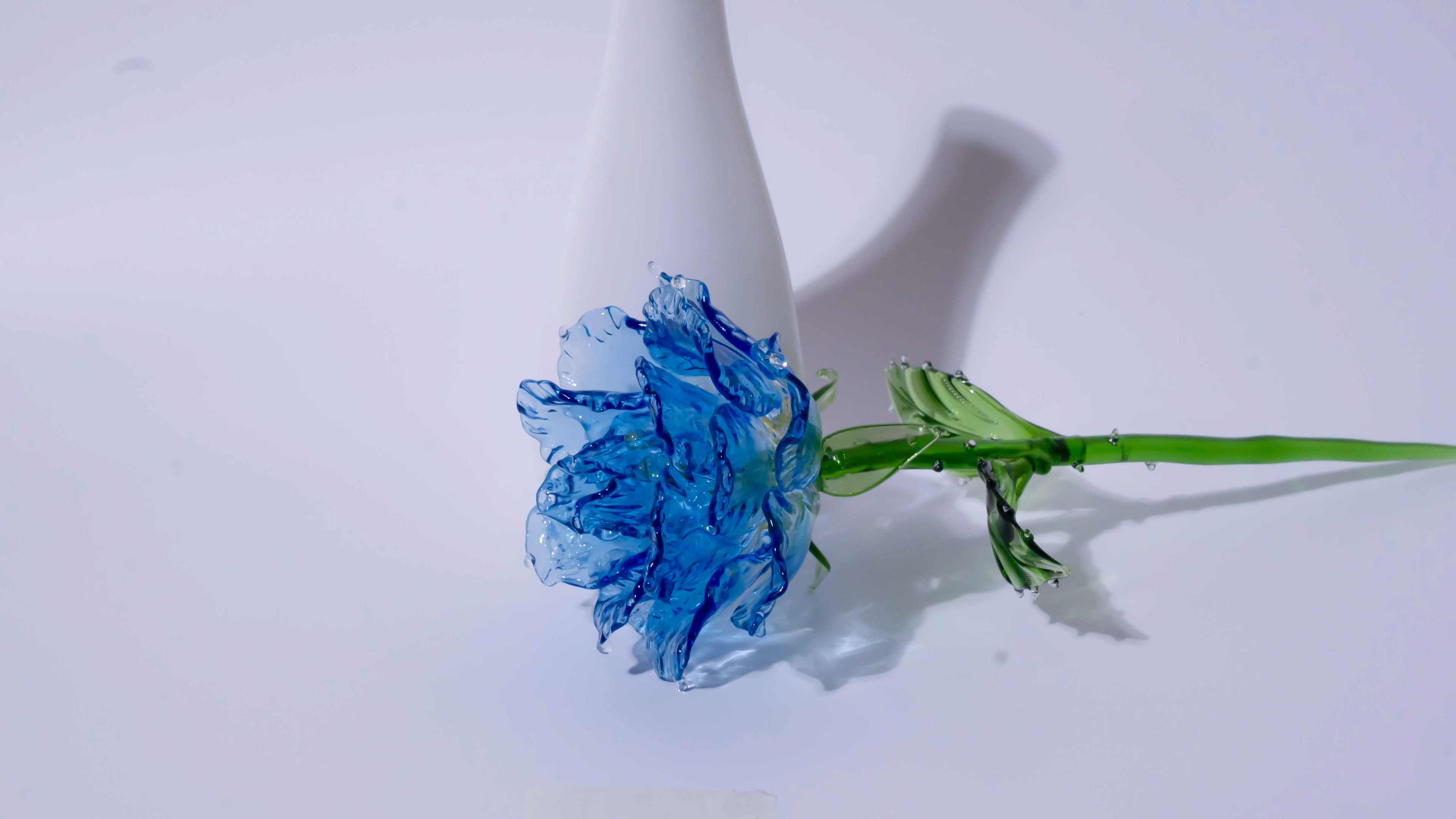 Blue Liuli Crystal Rose