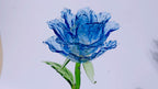 Blue Liuli Crystal Rose