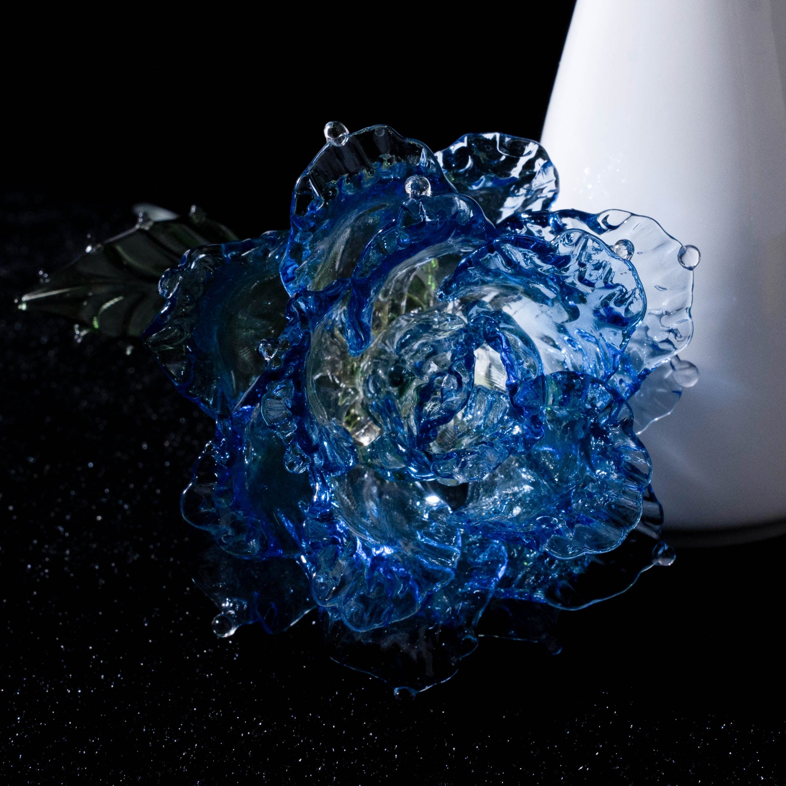 Blue Liuli Crystal Rose